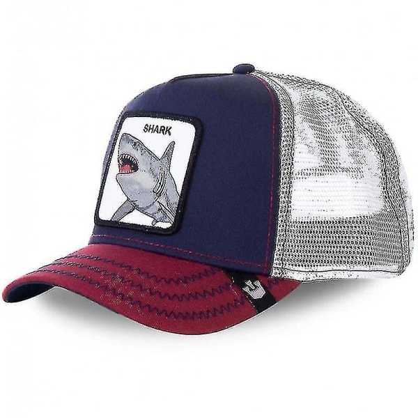 Svart Panther Mesh Cap för vuxna, sommarbasebollkeps, Trucker Cap W-WELLNGS Shark Shark