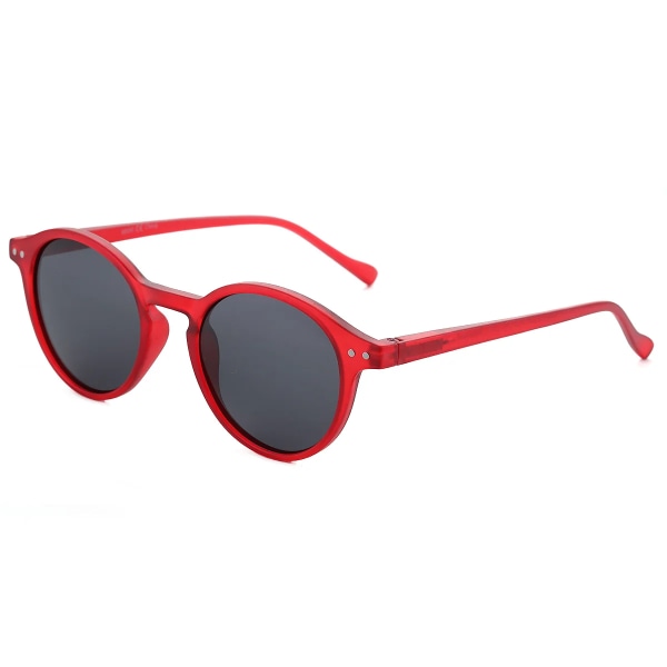 2024 Stilful Runde Retro Klassiske Multi-Style Valg UV 400 Polariseret Engrospris Solbriller til Mænd og Kvinder Tilpasset Logo C24 CRYSTAL RED/GREY Polarized HD Shades