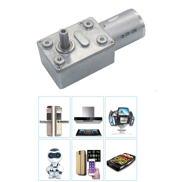 JGY370 2 RPM - 375 RPM Suurivääntöinen Nopeudenvaihtaja 6V/12V24V Metallimatohammaspyörämoottori Käännettävä Hidasnopeusmatohammaspyörämoottori 6 6 12V