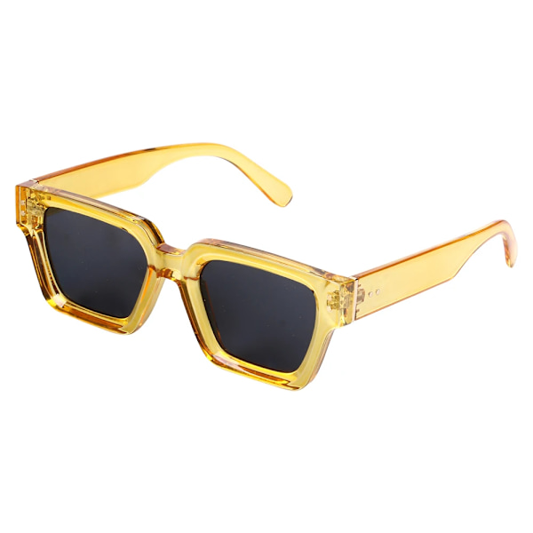 2024 Aurinkolasit Koko Luxe Custom Premium Sävyt Naiset Designer Musta Brändi Aurinkolasit Miehet Neliö Auringolasit Miehille C3 Yellow Frame Full Gray Luxury Fashion Sunglasses