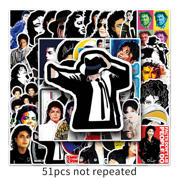51 kpl Michael Jackson Graffiti-tarraa, Koristetarrat Lu:lle