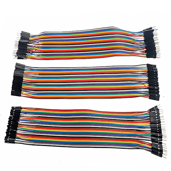 3pcs 20 cm Multicolor 40-pin male to female / male to male / female to female Breadboard Jumper wires Ribbon cables