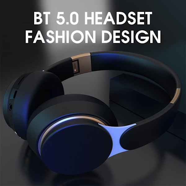 Trådlösa headset Bluetooth-hörlurar Subwoofer Stereo-kort Sporthörlurar Blue