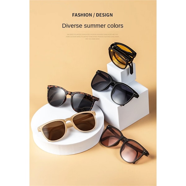 2024 Retro Fällbara Solglasögon Med Väska Mode Utomhus Körning Fiske Fällbara Solglasögon för Kvinnor och Män PC-C7 Fashion Folding Sunglasses