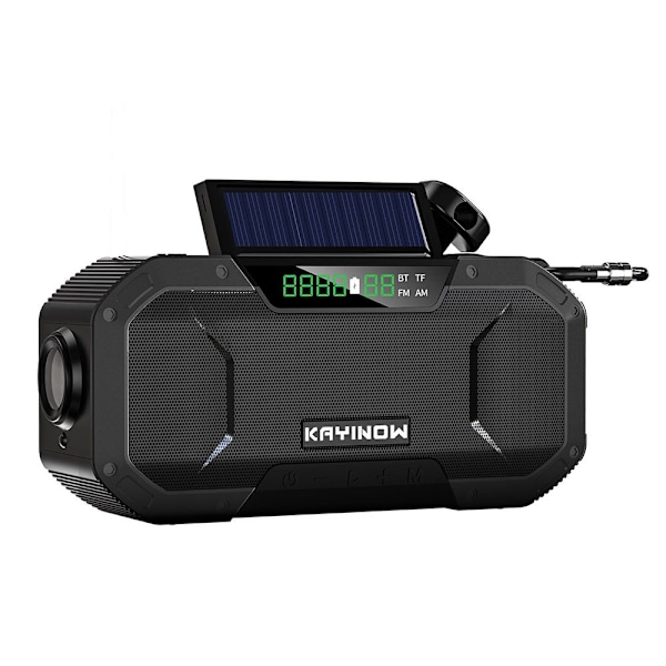 Nödradio Handvev Solcellsladdning 5000mAh Powerbank(FQ) black