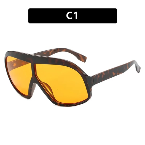 STORY KDD2132 Custom Oversized Punk Sunglasses Orange Lens Luxury Shades Sun Glasses Hip Hop Large Frame Womens Eyewear