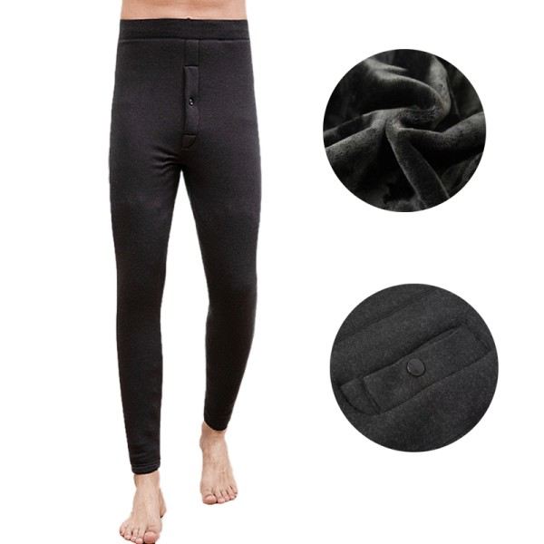 Merino Wool Base Layer Pants Men Merino Wool Base Layer Bottom Black