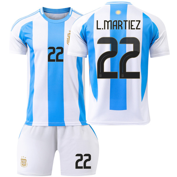 2024 Argentina fotbollströja nr 10 Messi Messi 11 Di Maria America's Cup tröja barnkostym No socks size 22 16 yards