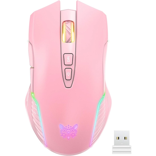 Wireless RGB Gaming Mouse, Ergonomic Rechargeable Computer Mouse