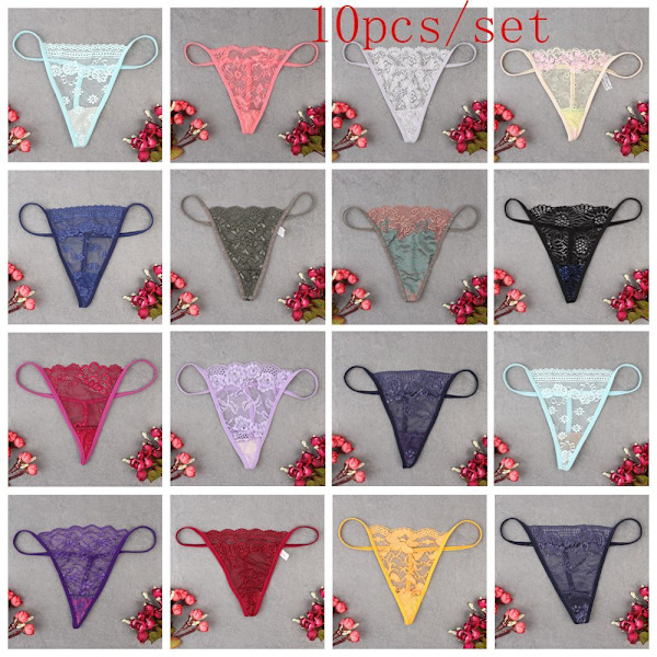 10 st slumpmässiga sexiga underkläder G-string
