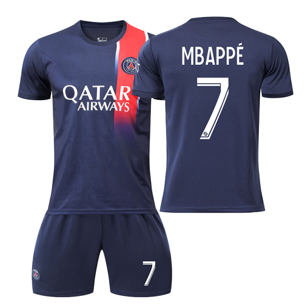 Fotballdrakt for Paris Saint-Germain 23-24 - Ny sesong - Messi 30, Neymar 10, Mbappe 7 - Sett Number 7 M