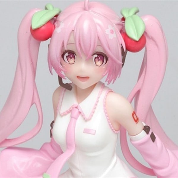 Högkvalitativ Anime Miku Pink Sakura Miku PVC Staty Figur Mode
