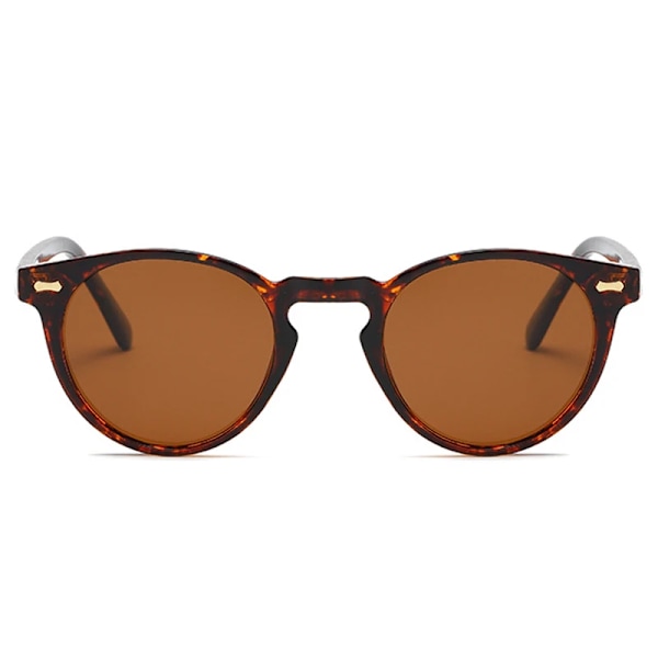 Fashion ODM OEM Runda Polariserande Solglasögon Retro PC Transparenta Solglasögon Herr Dam Glasögon UV400 Tortoise+ Tea
