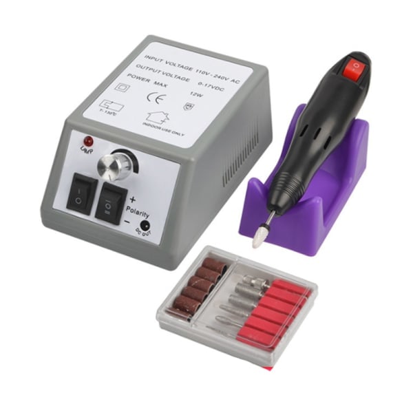 Electric nail file with 12 accessories for grinding/polishing