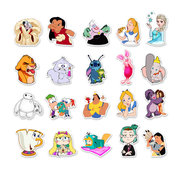 50 Disney Mix Tegneserieklistremerker