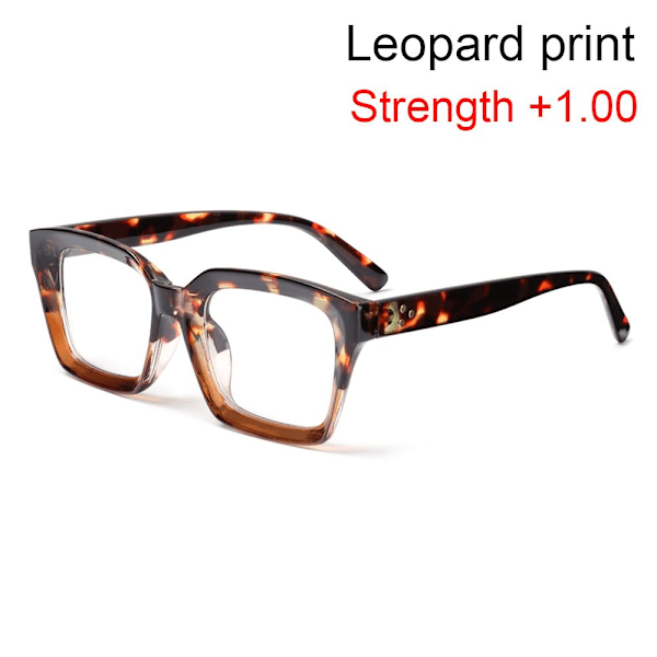 Läsglasögon Presbyopiglasögon TRYCKSTARK leopard pri leopard print Strength +1.00-Strength +1.00
