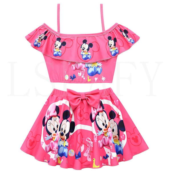 Toddler Baby Girls Kids Minnie Mouse Bikini Set Sommer Strand Badetøj Badetøj Bikini Mickey Perky Tøj Størrelse 140201012