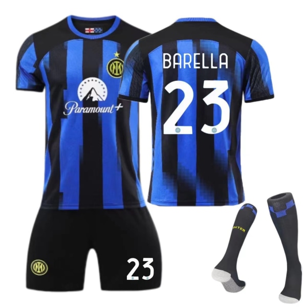 Inter Milan 23-24 hemmatröja nr 10 Lautaro 9 Zeko barn vuxen kostym fotbollströja Size 23 socks 24