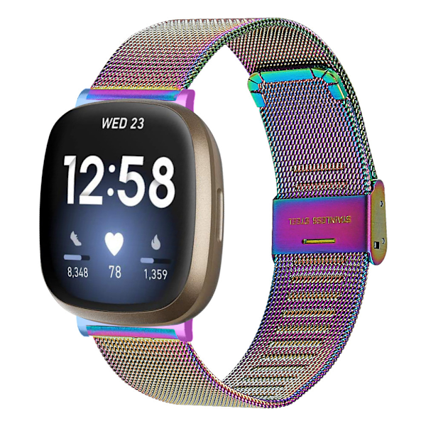 Fitbit Versa 3 armbånd i rustfrit stål seven colors