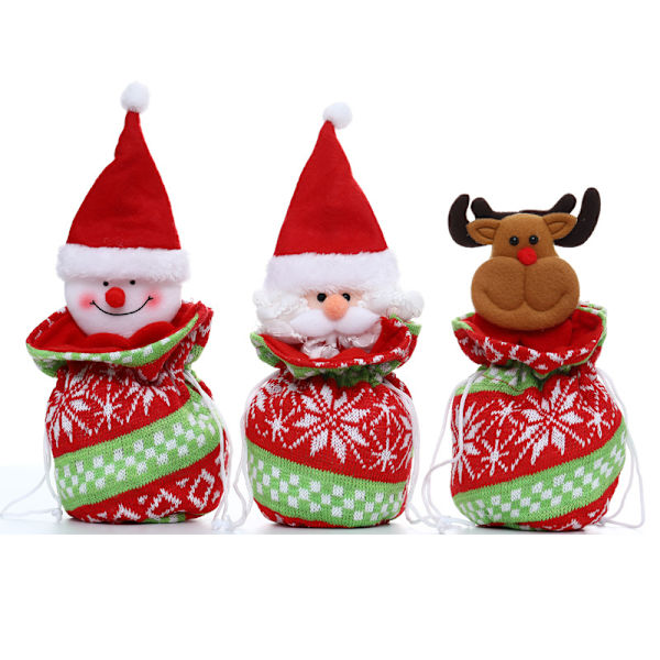 Julpynt Barn Presentpåse Stickad Jultomte Godispåsar Hem Dörrdocka Leksaker old man