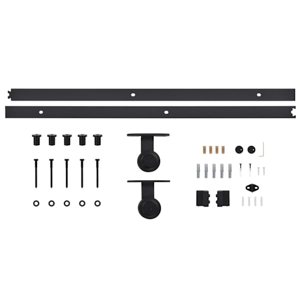 vidaXL Liukuovimekanismi SKIEN 183 cm teräs musta Black Black