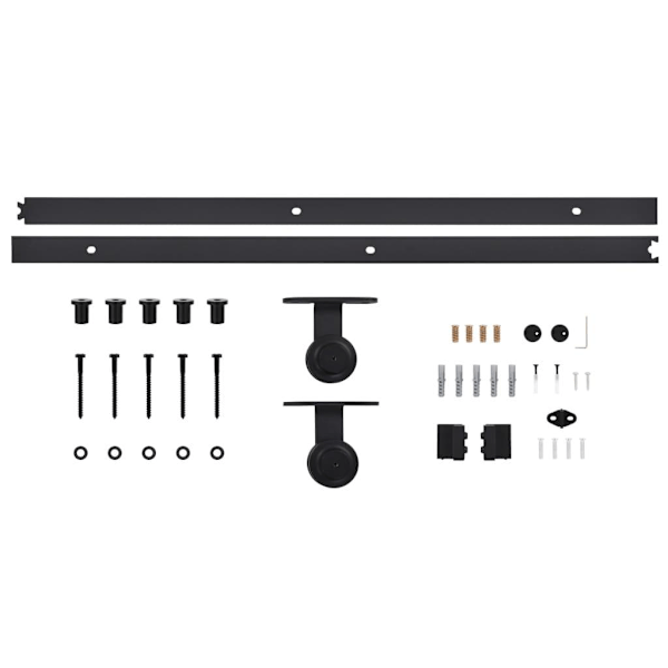 vidaXL Skjutdörrbeslag SKIEN 183 cm stål svart Black Black