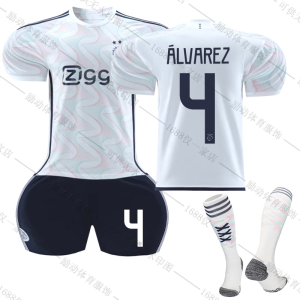 23/24 Nya säsongen borta Amsterdamsche Football Club Ajax ALVAREZ nr 4 barn tröja pack Child-24