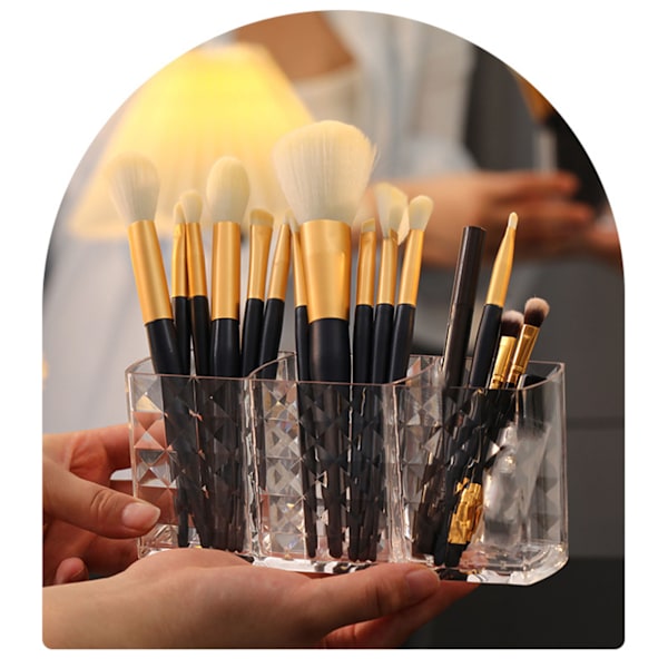 Transparent Akryl Makeup Børsteholder Kreativ Utsøkt Øyenbrynsblyant Børsteholder