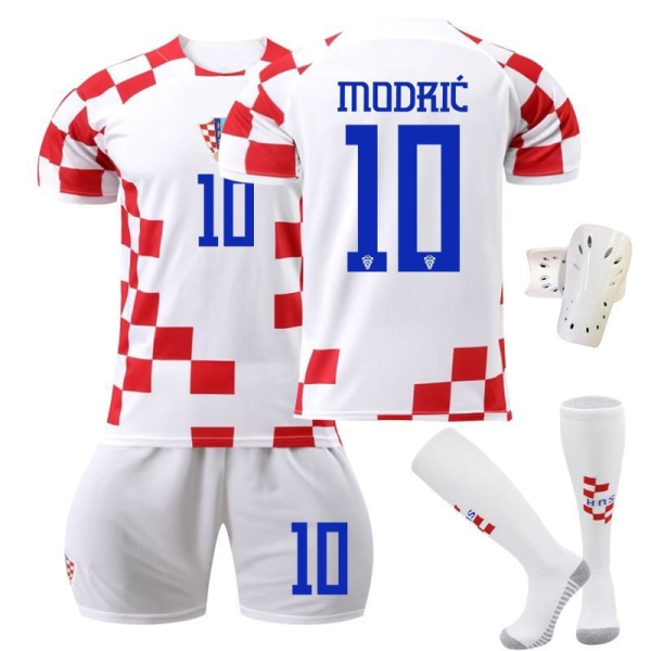 22-23 nya Kroatien hem nr 10 Modric fotbollströja uniform World Cup tröja med originalstrumpor 2223 Croatia home no number #28