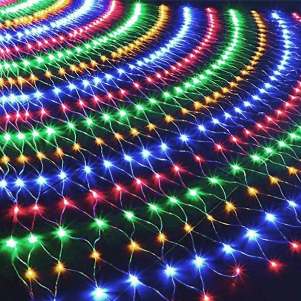 120-672 LED Net Mesh Fairy String Lights Utomhus Juldekorasjon 8 Moduser Vanntett Bryllupsfest Lys EU/UK/AU Plugg Multicolor