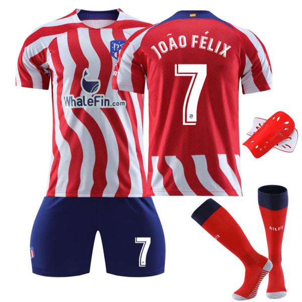 22-23 Atletico Madrid hemmatröja nr 8 Griezmann tröjset nr 7 Philips med strumpor Correa fotbollströja No. 10 with socks + protective gear #22