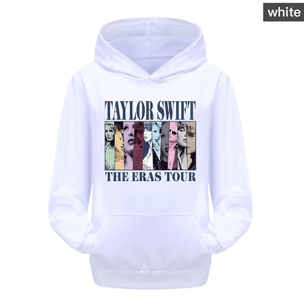 3-16 år Barn Pop Taylor Swift The Eras Tour Trykt Hoodie Piger Drenge Hooded Sweatshirt Trøje Topper Hvid