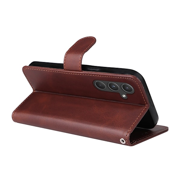 SKALO Samsung A55 5G PU Læder Wallet Case - Flere Farver Brun(FQ) Brown Brown