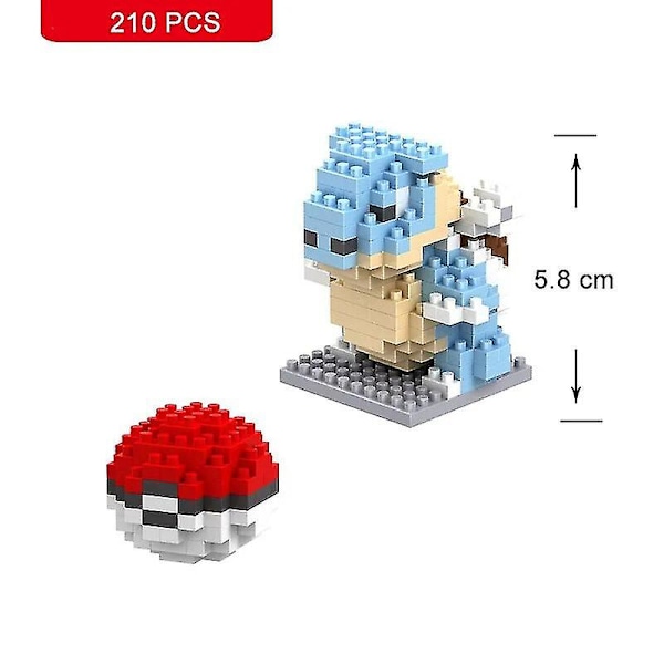 Nano Blocks Små Byggeklosser Pikachu Murmodell Utdannende Leke for Barn Bursdag Murklosser Blastoise