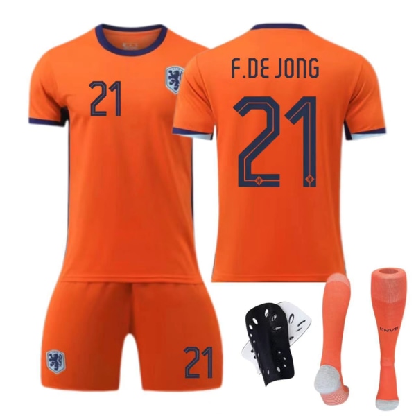 24-25 Nederländerna hem nr 4 Van Dijk 10 Depay barn vuxen kostym fotbollströja No socks size 10 S