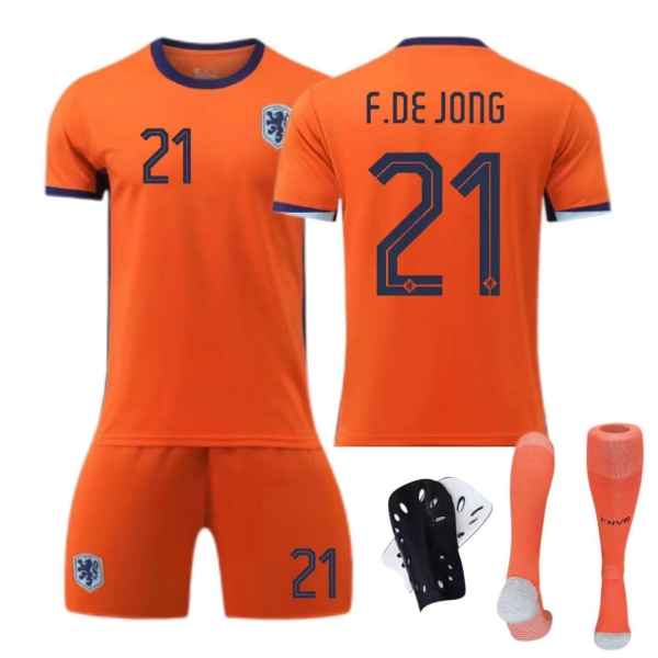 24-25 Nederländerna hem nr 4 Van Dijk 10 Depay barn vuxen kostym fotbollströja Size 21 socks M