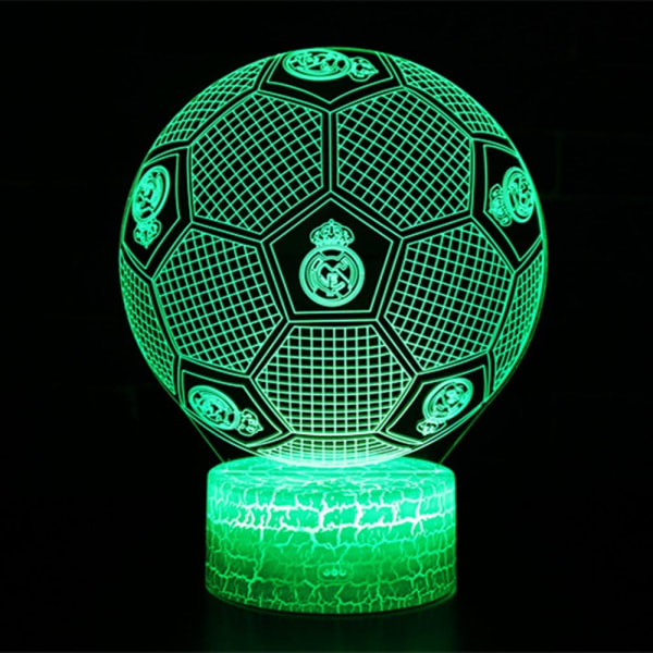 3D Phantom Fodboldlampe Real Madrid 7 Farver LED Touch Bordlampe Soveværelse Natlampe Gave Nationaldag