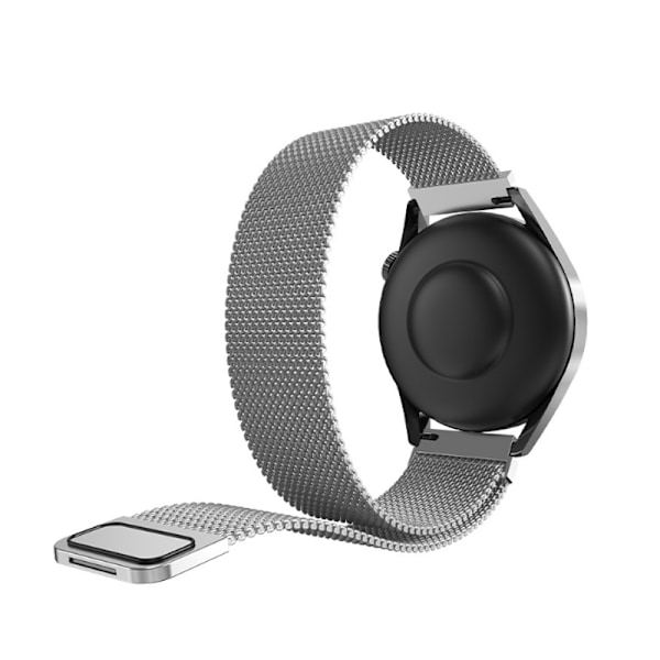 Rostfritt Stål Band Utan Mellanrum med Magnetisk Metallspänne för Kvinnor och Män, Kompatibel med 7/FE/6/5/4 Band, 20mm 22mm Silver Silver silver 22mm