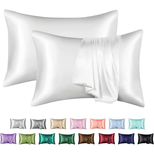 Silk Satin Pillowcase 2-pack (ilman täytettä) Norsunluu Ivory 51X91cm