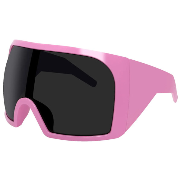 3722 Ylisuuret käärittävät mukautetut logon aurinkolasit naisille ja miehille Futuristiset kaarevat linssit Sävyt Muotisuoja Y2k Aurinkolasit Pink oversized
