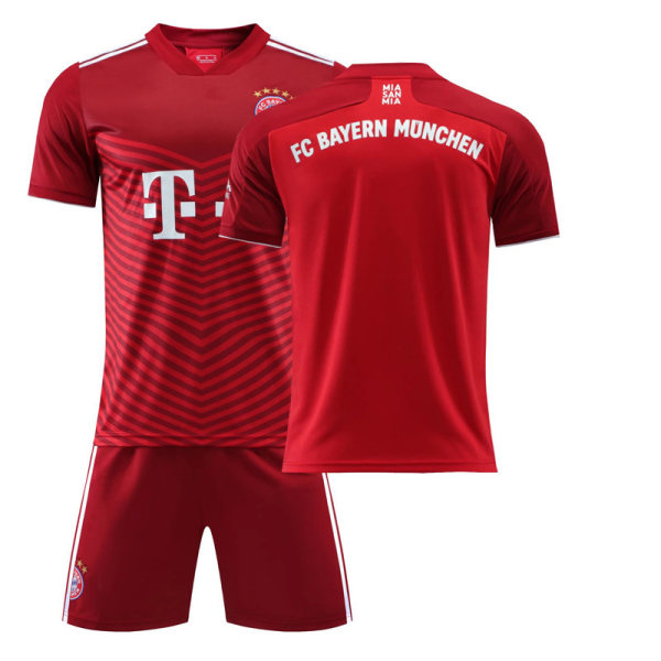 21-22 Bayern red home No. 9 Lewandowski jersey set No. 25 Muller No. 10 Sane football uniform