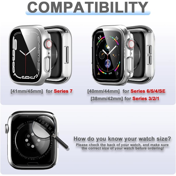 6-pak Hard PC-etui til Apple Watch 42 mm Serie 3/2/1 med hærdet 6-pak 3 6-Pack 3 42mm