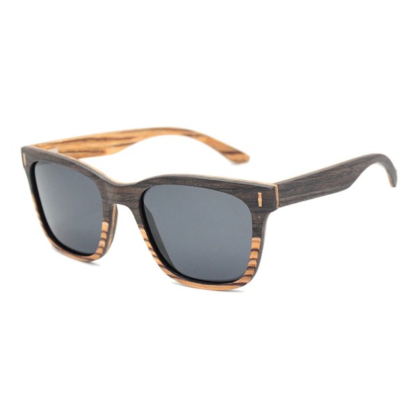 High quality square recycled walnut wood polarized sunglasses for men