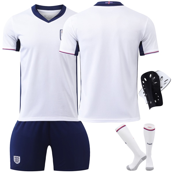 2024 EM England tröja nr 9 Kane 10 Bellingham 20 Foden fotbollströja set version No size socks + protective gear XXL