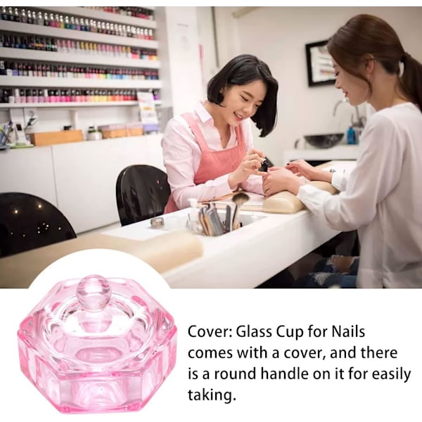 Hexagonal Dappen skål Crystal skål Cup Akryl vätska Monomer Glas nagelkonst pulver Glas verktyg för nagelkonst Mani