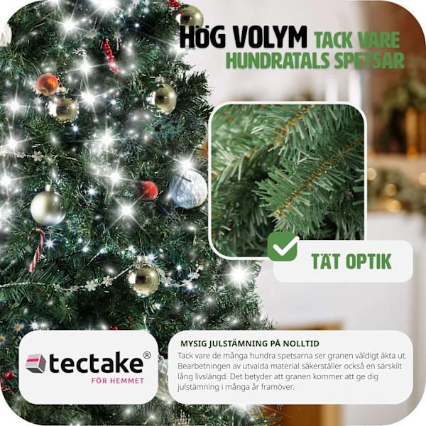 tectake Konstgjord Julgran med Metallstativ, Grön - 180 cm Green Grön