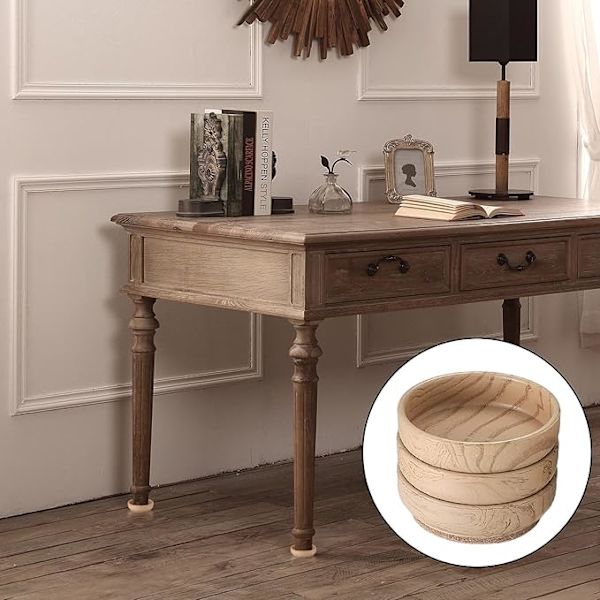 Set med 8 träådring ID stolsbenskydd (6 cm), stolskappa, Ch