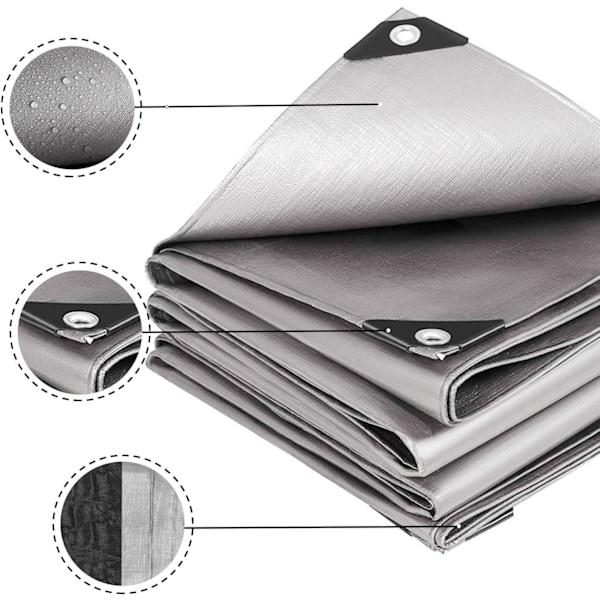 Presenning, Beskyttende presenning, Presenning med øjer, Beskyttende presenning, Rivfast beskyttende presenning 3m x 4m