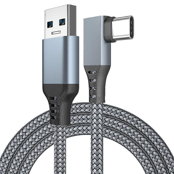 Link-kabel for Oculus Quest 2 - Rask lading og dataoverføring USB C 3.2 Gen1 5 Gbps PD-overføringsladekabel VR-headset Link-kabel grå Grey 3M