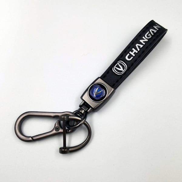 \"Personlig Metall Bilnøkkelring med Logo - Lærnøkkelring for Menn Chang'\" Chang' Chang'an Gunmetal Hardware